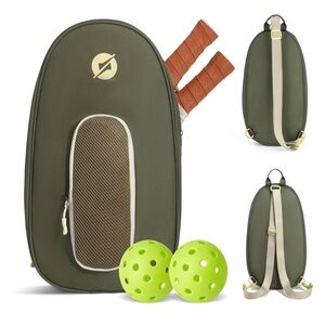 Dinkly Brand Green Pickleball Backpack (balls and paddles not included)